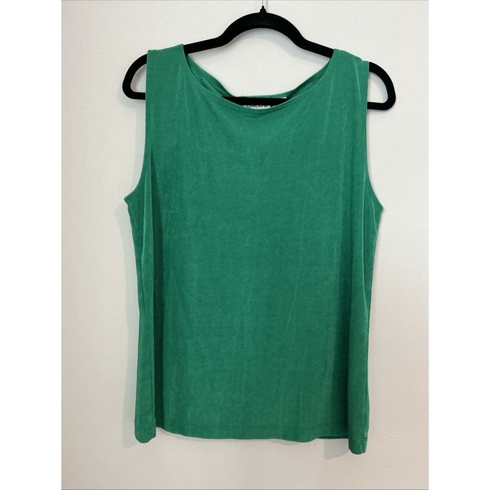 Chico's Travelers Tank Top Kelly Green Liquid Knit Wide Strap Sz 3 XL